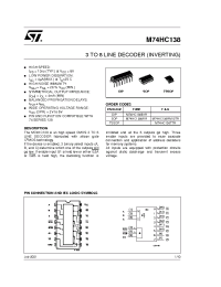 Datasheet M74HC138 manufacturer STMicroelectronics